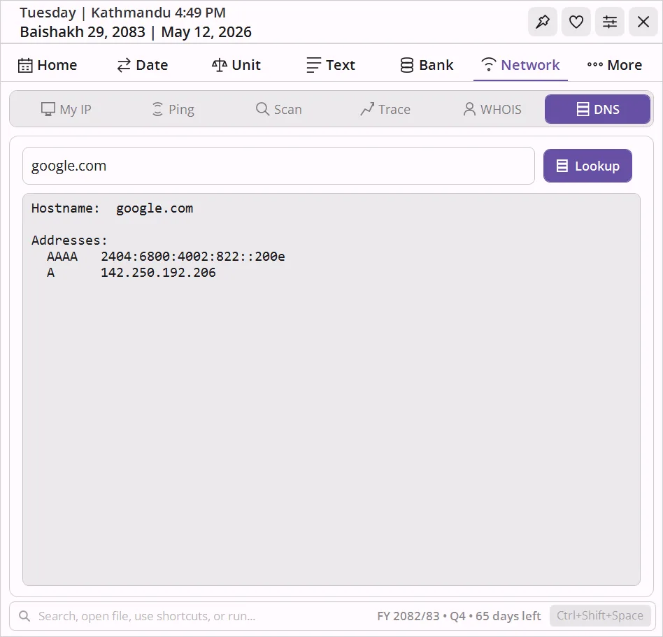 DNS lookup