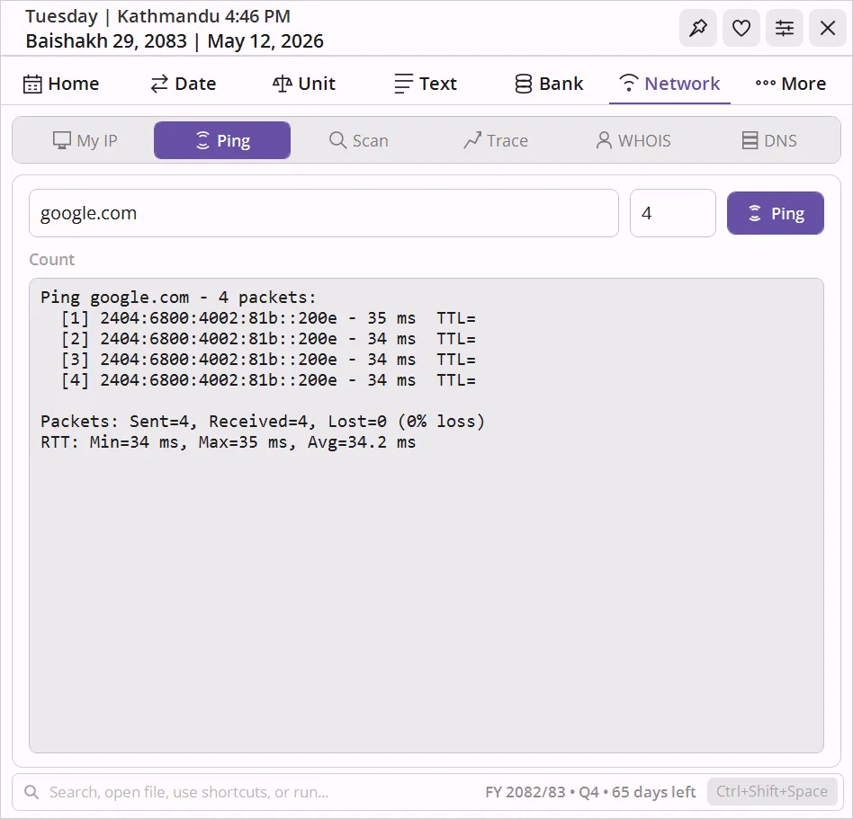 Network ping