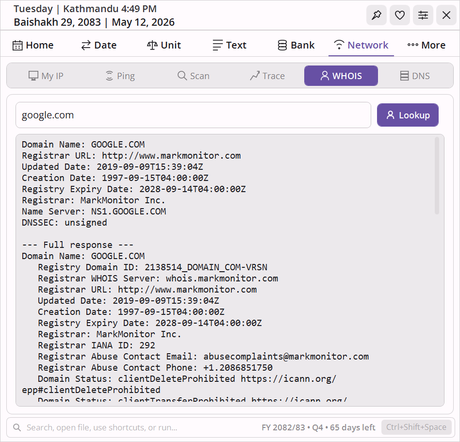 Whois lookup